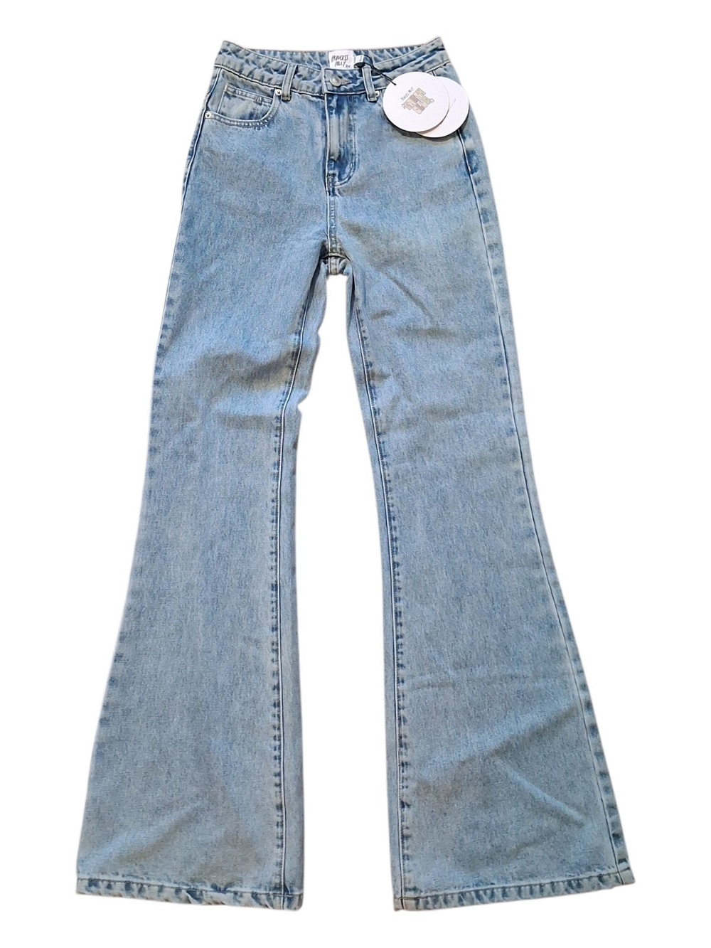 Princess Polly Light Blue Flare Jeans